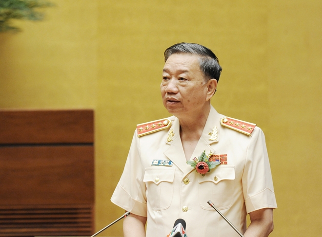 Bộ trưởng Tô Lâm phát biểu tại buổi gặp mặt.