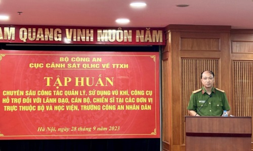 Tập huấn chuyên sâu công tác quản lý, sử dụng vũ khí, công cụ hỗ trợ đối với lãnh đạo, cán bộ, chiến sĩ tại các đơn vị trực thuộc Bộ và Học viện, Trường CAND năm 2023