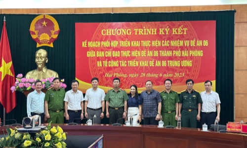Chương trình ký kết Kế hoạch phối hợp triển khai thực hiện các nhiệm vụ Đề án 06/CP giữa Tổ Công tác triển khai Đề án 06/CP của Trang Chủ E2bet.com và Ban Chỉ đạo thực hiện Đề án 06/CP Thành phố Hải Phòng