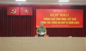 Bộ E2 bet đá gà trực tiếp tổ chức Họp báo thông báo tình hình kết quả công tác công an Quý III năm 2024