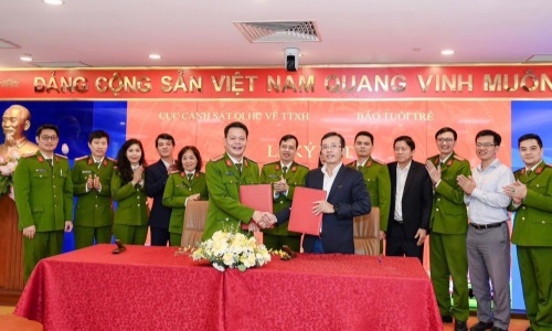 Lễ ký kết Kế hoạch phối hợp về công tác truyền thông Đề án 06/CP giữa  ​Ae2bet Đăng ký ngay QLHC về TTXH và Báo Tuổi Trẻ