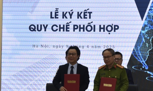Lễ ký biên bản phối hợp hợp tác giữa Ae2bet Đăng ký ngay quản lý Link Nhà Cái E2Bet Chính Thức tại Việt Nam về trật tự xã hội và Ban Công nghệ - Báo Nhân Dân về việc triển khai đưa các chuyên mục của Báo Nhân Dân lên ứng dụng VNeID